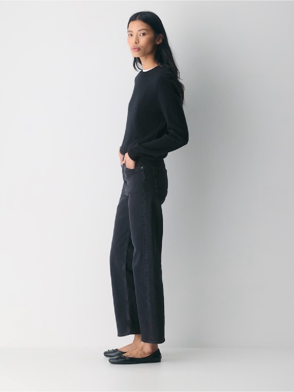 Aritzia Denim Forum Arlo High Rise Straight Jeans Black Wash Women’s 30L Ankle - Picture 3 of 16